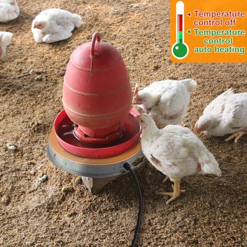 2 Pcs Poultry Chicken Water Heater: Chicken Water Heater Base for Winter, for Plastic/Metal Poultry Watere Under 6 Gallons, Heated Waterer for Chickens 125W - size: 15 inch (2-Pack)