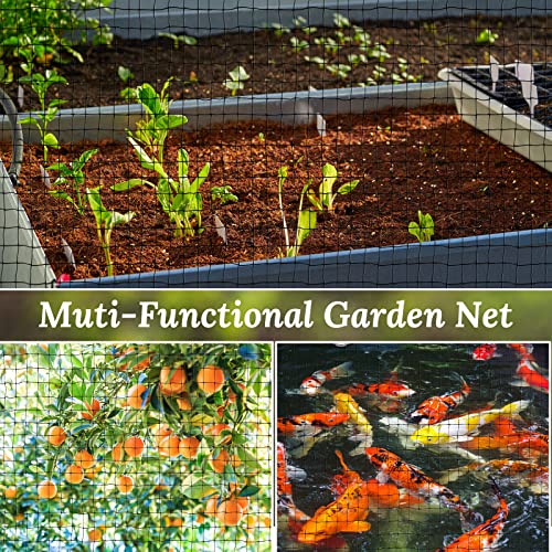 Woanger 3 Pack Deer Fence Netting Bird Netting Garden Net with 150 Pcs Cable Ties for Bird Protect Plants, Vegetables Against Birds Fruit Trees Deer Squirrel Rabbit and Other Animals (Black,7x100 ft) - color: Black