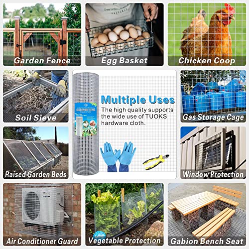 Hot-Dip Galvanized 1/2in Hardware Cloth 24x25ft 19G Chicken Wire | chinken fencing coop - size: 1/2inch 24''×25'