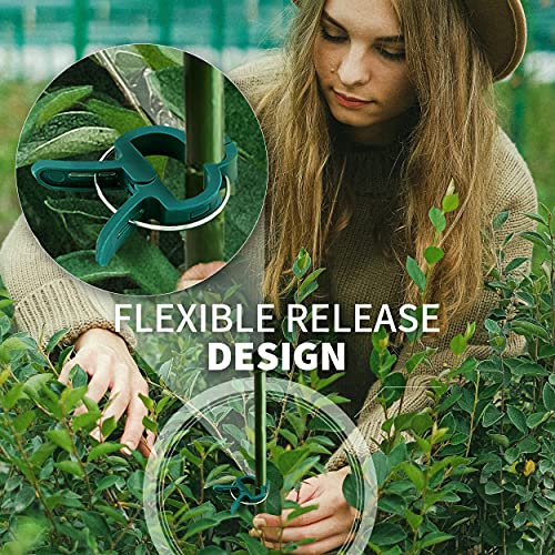 Ram-Pro 20 Piece Green Gentle Gardening Plant & Flower Lever Loop Gripper Clips, Tool for Supporting or Straightening Plant Stems, Stalks, and Vines, Garden Clips - size: 20 pc