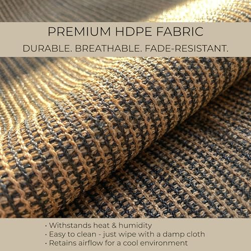 Outdoor Patio Roll Up Shade for Use on Exterior Porch, Patio, Window and More | High Density Polyethylene Privacy Screen Blocks 89% of UV Rays | Hardware Included | 4 ft Wide | Hazelwood - color: Hazelwood, size: 48"W x 72"H