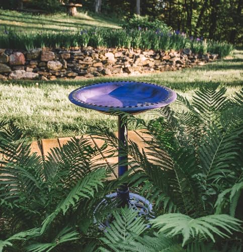 Backyard Expressions Outdoor Garden Bird Bath - Lilac Purple - Weather Resistant Polyresin - 27 Inch - color: Lilac Purple
