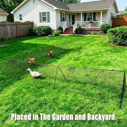Foldable Expandable Chicken Tunnel for Outdoor Yard, Heavy Duty Poultry Run Tunnel, Predator Proof Enclosure Playpen for Chickens Rabbits Ducks