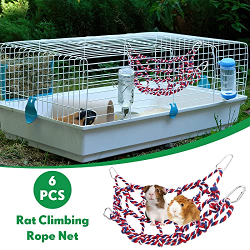 Berlune 6 Pcs Rat Ropes for Cage Rat Cage Accessories Climbing 12.6 x 9.84 Inch Bird Rope Toys for Pet Hammock Hamster Cotton Bridge Bird Ladder for Small Animal Habitat Play