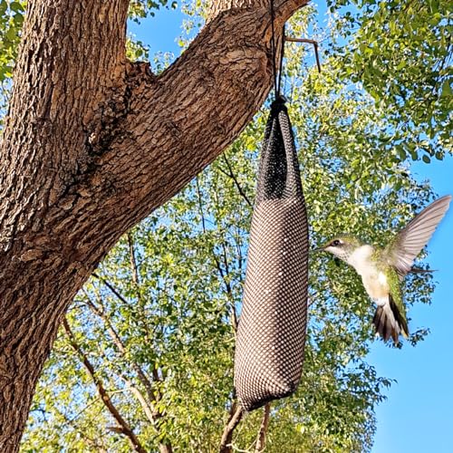 GXXMEI 12PCS 3.9" x 15.7" Finch Sock Feeder for Outdoor, Durable Thistle Seed Feeder Sacks, Wild Bird Food Supply Tools for Garden Yard Wild Finch Feeding