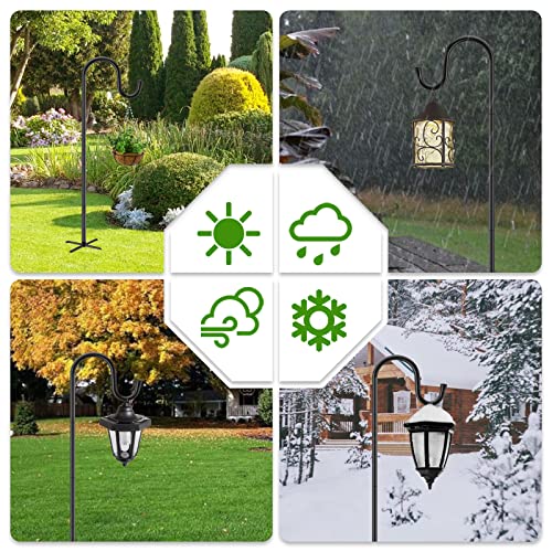 Shepherds Hooks for Outdoor with 7 Base Prongs, 72 Inches Heavy Duty Garden Bird Feeder Pole for Hanging Lantern, Plant Baskets, Solar Light Lanterns, Outdoor Plant Hanger Hook,1 Pack - size: 72in-1pcs