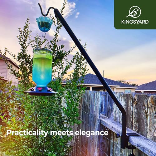 Kingsyard 2 Pack Heavy Duty Deck Hook, 27"-39" Adjustable Metal Deck Railing Hooks for Hanging Bird Feeders, Planters, Suet Baskets, Lanterns, Wind Chimes, Clamp Mounted - size: 27"-39" Clamp Mounted