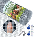 Hardware Cloth 1/2 Inch, 19GA Hot Dip Galvanized Chicken Wire Fencing Mesh | 48in×50ft Wire Mesh Rolls Welded Chicken Wire Fencing for Chicken Coop Barrier, Poultry Netting Cage Wire Fence - color: Silver(48in*50ft)