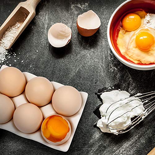 6 Cups Egg Tray Serveware, Eggs Dispenser, Egg Holder Set Kitchen Restaurant Fridge Storage Decorative Accessory (White,2 pack)