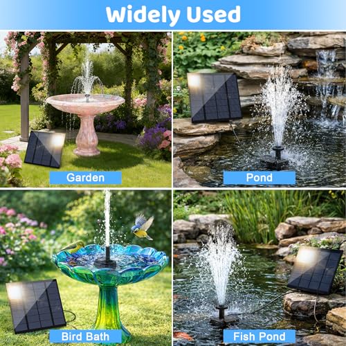 Yeomi Solar Pump for Fountain, 1.8W Outdoor Solar Water Pump with Separate Solar Panel & 9.84Ft Cable, Built-in Filter, Solar Water Fountain for Garden Patio Pond Decoration - color: 1.8w Solar Fountain Pump Kit