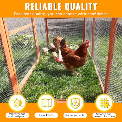 Hardware Cloth 1/2 inch 48 x 100 ft Galvanized Chicken Wire Fencing 19 Gauge Heavy Duty Hot Dip Galvanized Wire Fence Roll for Chicken Poultry Coop, Animal, Fencing,Garden Protection - color: Silver, size: 48 x 100 1/2 inch