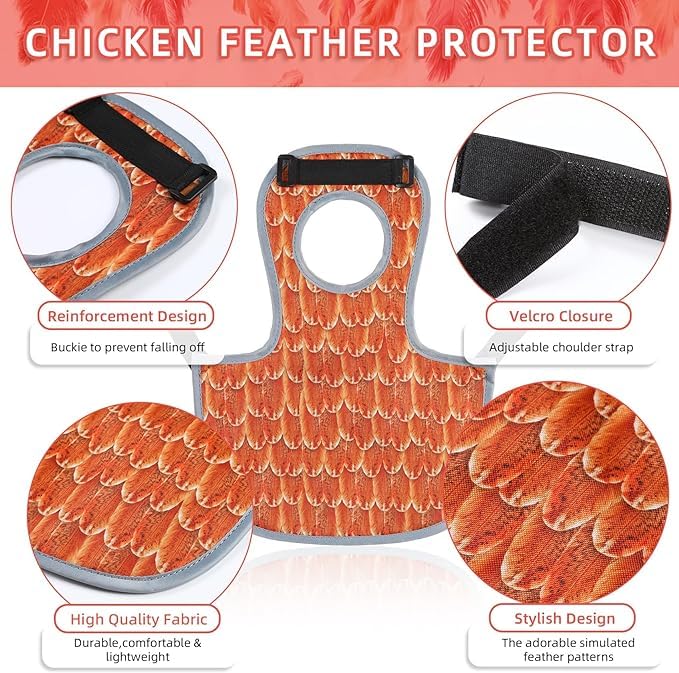 Chicken Saddles for hens, Chicken Hen Mating Saddle | Chicken Apron Back Protector for Hens With Adjustable Strap - color: Black, Yellow, White