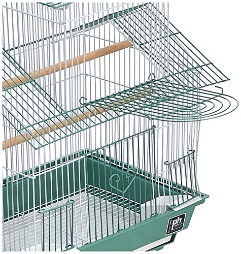 Prevue Hendryx SP1720-4 Shanghai Parakeet Cage, Green and White - color: Green