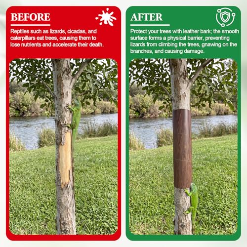 Large Tree Trunk Protector Guard 15.7 x 55 Inch Squirrel Baffle for Bird Feeder Poles Wood Wrap Tree Barrier with Adhesive Tapes Outside Plant Protector from Squirrel Raccoon Iguana