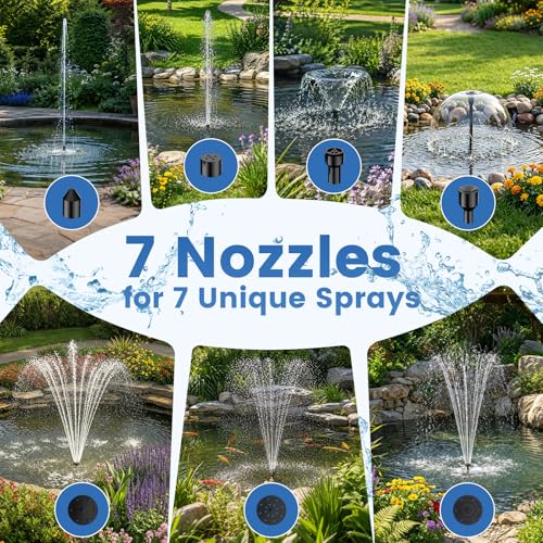 30W Solar Fountain Pump, 280GPH Solar Pond Pump with Foldable Solar Panel, Adjustable Flow Solar Water Pump with 6.6FT PVC Tubing for Outdoor Pond, Garden, Waterfall, Hydroponic, Pool - size: 30W