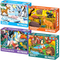 Puzzles for Kids Ages 4-6 - 4 x 60 Piece Jigsaw Puzzles for Toddlers 3-5 | Polar, Birds and Animals - Educational Kids Puzzles Ages 6-8 - Learning Gift Game for Children and Toddlers - color: 4x60 Birds