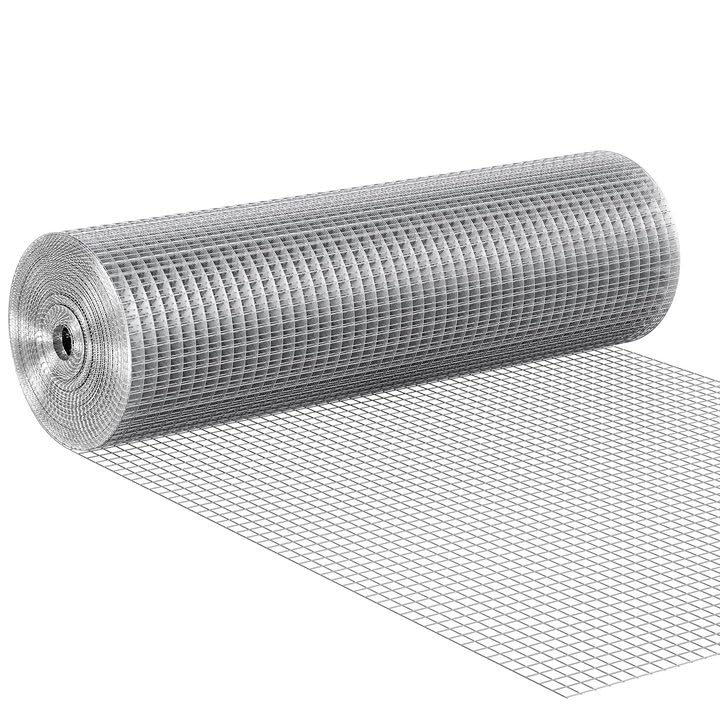 VEVOR Hardware Cloth, 1/2 inch 24in x 50 ft 19 Gauge, Hot Dipped Galvanized Wire Mesh Roll, Chicken Wire Fencing, Wire Mesh for Rabbit Cages, Garden, Small Rodents - size: 24'' x 50'