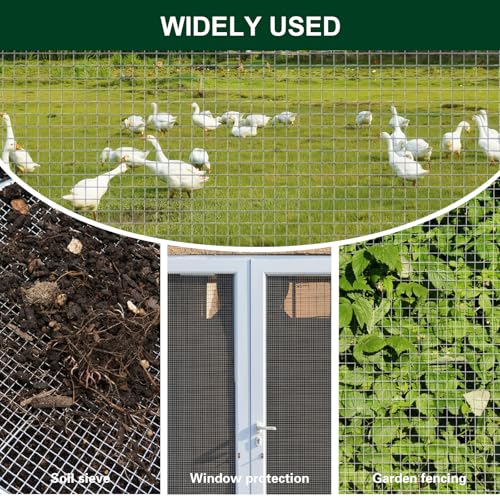 1/8 Inch Hardware Cloth 12'' x 20' 27 Gauge Hot Dip Galvanized Welded Wire Mesh for Chicken House/Coop Fencing, Animal Cage Netting, Bee Swarm Protection Netting and Poultry Enclosures - size: 12in x 20ft