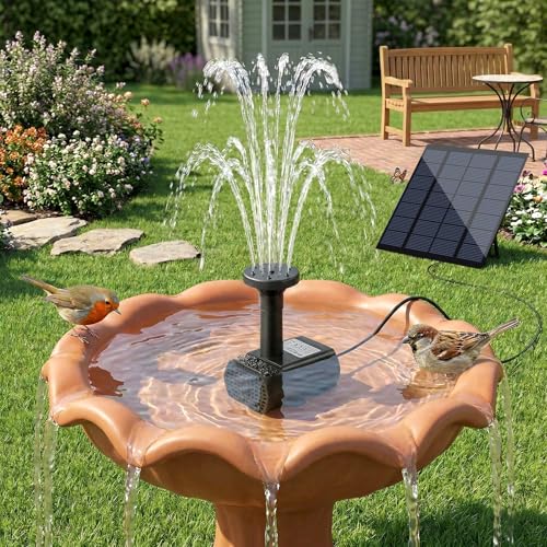 Solar Fountain, Solar Pump for Fountain with 4 Nozzles & 9.84FT Power Cable, DIY Solar Water Pump Kit for Birdbath, Garden, Pond, Pool, Outdoor - color: 1.8w
