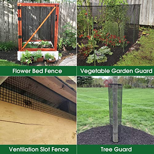 HOPERAN Black Hardware Cloth 1/2 Inch 36 x 100 Ft 19 Gauge Chicken Wire | Vinyl Coated Welded Chicken Wire Fencing Mesh, PVC Wire Fence Roll for Garden Fence, Gopher Wire and Poultry Netting Cage - size: Black 1/2" 36in × 50ft