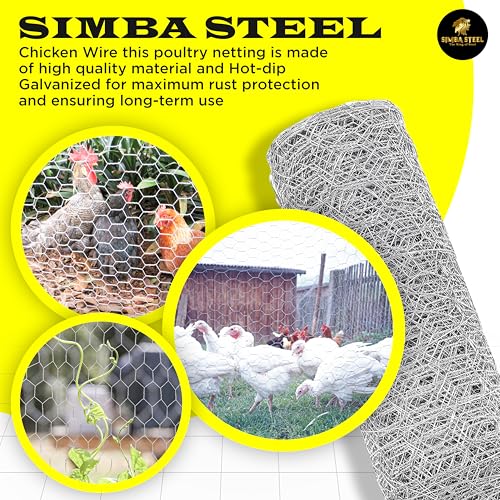 Chicken Wire 36 in x 50 FT x 2” Mesh x 20GA | Poultry Wire Netting | Hot Dipped Galvanised | Hexagonal Galvanized Mesh for Chicken Coop, Rabbit Cage, Fence Barrier PM36x50x2 - style: 36 in x 50 FT x 2 in