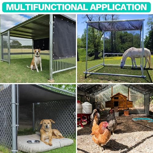 Royal Shade 6' x 3' Black 90% Shade Cloth Dog Kennel Shade Mesh Tarp Sunblock with Grommets for Dog Kennel Cover, Fence Privacy Screen, Greenhouse, Chicken Coop & Pet Playpen (We Make Custom Size) - color: Black, size: 0 6' X 0 3'