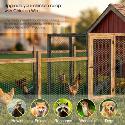 Chicken Wire for Floral Arrangements, Garden Wire Fencing 15.7 x 84 Inch | 24 Rifny Wire Roll 0.6 Inch Mesh, Hexagonal PVC Coated, Metal Poultry Wire Netting for Craft, Plants Rabbit Barrier, Green - size: 15.7" x 84"-0.6 Inch Mesh