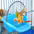 Bird Bath Box Hanging Birdbath Toy Parakeet Caged Bathing Tubs Parrot Bath Tub Water Shower Food Feeder Holder Tray Bird Bath for Cage Accessory Small Birds Parrots Cockatiel Budgies