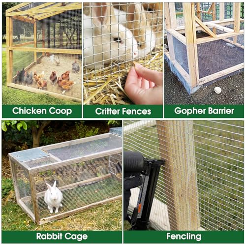 HOPERAN Hardware Cloth 1/2 Inch 36 x 50 ft, 19 Gauge Chicken Wire Fencing | Hot Dipped Galvanized After Welding, Rust resistant, Heavy-duty, for Garden Fencing Gopher Wire Rabbit Cage Poultry Netting - size: 1/2" 36in × 50ft