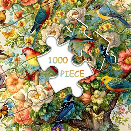 Tree of Life Puzzles for Adults 1000 Pieces, Birds Butterfly Flower Animal Jigsaw Puzzles with Plant Floral, Spring Nature Landscape Challenging for Adults - style: Tree of All Beings