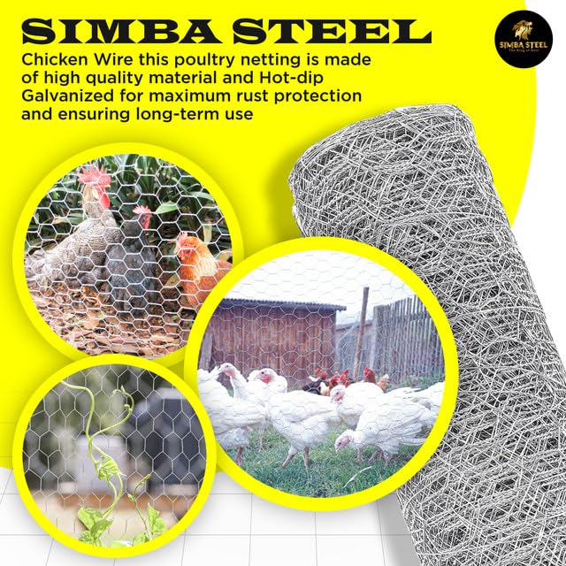 Chicken Wire 36 in x 150 FT x 2” Mesh x 20GA | Poultry Wire Netting | Hot Dipped Galvanised | Hexagonal Galvanized Mesh for Chicken Coop, Rabbit Cage, Fence Barrier PM36x150x2 - style: 36 in x 150 FT x 2 in