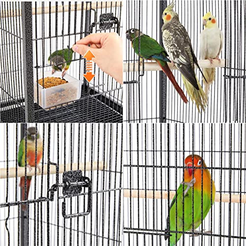 Yaheetech 40 Inch Wrought Iron Bird Cage Open-Top Parrot Cage with Rolling Stand for Parakeets Cockatiels Budgies Parrotlets Lovebirds Canary Small-Sized Birds Parrots - size: 18.0"L x 18.0"W x 40.0"H