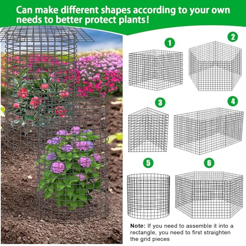 10 Pcs 11.8"x 11.8"/11.8"x 19.6" Available Chicken Wire Cloches for Plants, Plant Protector from Animal, Garden Covers Netting Iron Wire Mesh to Protect Plants Vegetables from Rabbit Squirrel Chicken - size: 11.8"D x 19.6"H