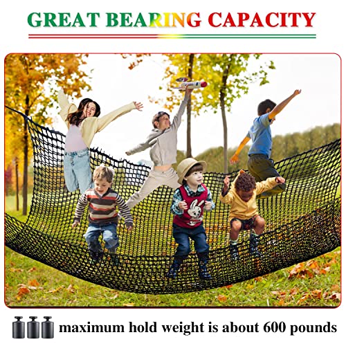 Tongmo Climbing Cargo Net, 6.5' X 9.8' Double Layers Playground Safety Net, Kids Backyard Climbing Net, Used for Treehouse Accessories...with Storage Bag and Carabiners