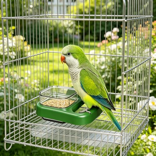 Bird cage Feeder,Bird cage Food Bowls,Parrot Feeder,Bird Feeding,Dish Water Cups,Stand Hanging Parakeet Food Container,Bird Food Bowl for cage,Food and Water Bowls,for Birds or Budgie Parrot