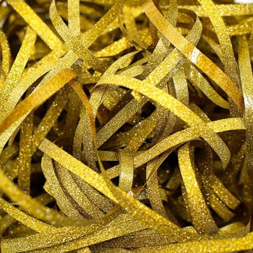 PEVOGON Gold Easter Grass Bulk Glitter Filler Paper Shreds for Easter Basket Gift Packaging Filling Egg Stuffer Party Supplies - color: Gold