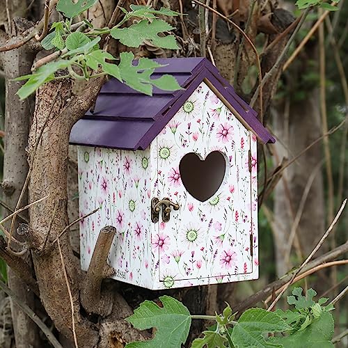 ARTAWEIN Flowering shrubs Bird House Attract Bird as Nesting spot Elegant Garden Decor Nesting Boxes for Birds Solid Wood Garden Bird House | Decoratvie Birdhouse for Kid's Play or Home Decoration