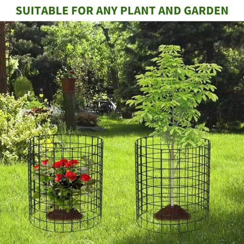8 Packs Round Plant Protector from Animals,Metal Wire Mesh Garden Plant Cages for Outdoor Gardening Supplies, Garden Protection Rabbits Chickens Ducks for Vegetables, Flowers, Shrubs (16'' x 12'') - size: 16'' x 12''