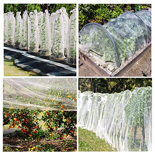 Unves 8'x24' Garden Netting, Bird Netting for Garden Protection | Insect Plant Mosquito Net Covers for Vegetable Fruits from Birds Bugs - size: 8 x 24 Ft x 1 pc