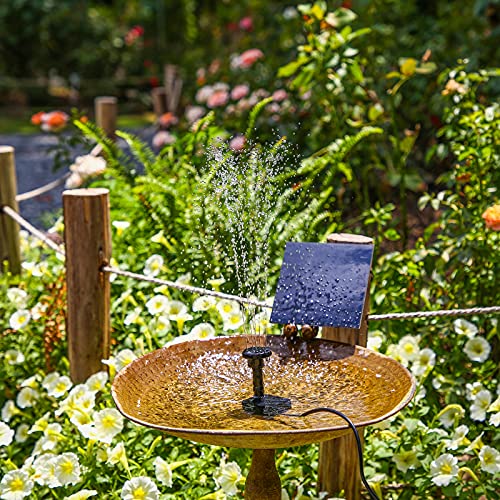 AISITIN DIY Solar Water Pump Kit for Water Feature Outdoor with 6 Nozzles | 2026 Solar Fountain Pump, Solar Powered Water Fountain for Bird Bath, Ponds, Garden, Fish Tank - size: 1.5W (1 Pack)