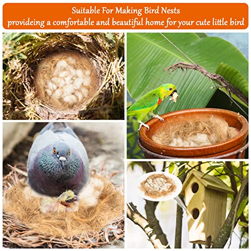 Sukh Bird Nesting Material - Bird Nest Bedding for Hummingbird Finch | Natural Nest Building Material for Parakeet Cage, Garden, Tree Trunks, DIY Bird Nests, Small Birds Supplies (3)