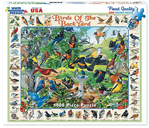 White Mountain Puzzles Birds of the Backyard - 1000 Piece Jigsaw Puzzle | Large Pieces, Gift for Adults and Family, 24"x30" in, Colorful Spring Bird Collage