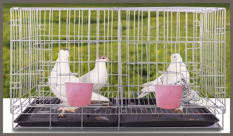 10 Pack Cage Cups Birds Feeders Seed Bowl Chicken Feeding Watering Dish Rabbit Water Food Hanging Wire Cages Box 8oz Coop Cups for Pet Parrot Parakeet Gamefowl Poultry Pigeon (Pink) - size: 10PCS Pink