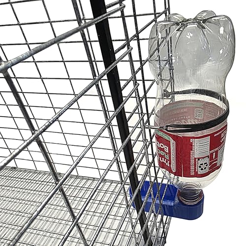 12 Pack in 4 Colors of Soda Pop Water Bottle Bird Drinker Cups & Mounting Bands with Clasp Made in Texas USA
