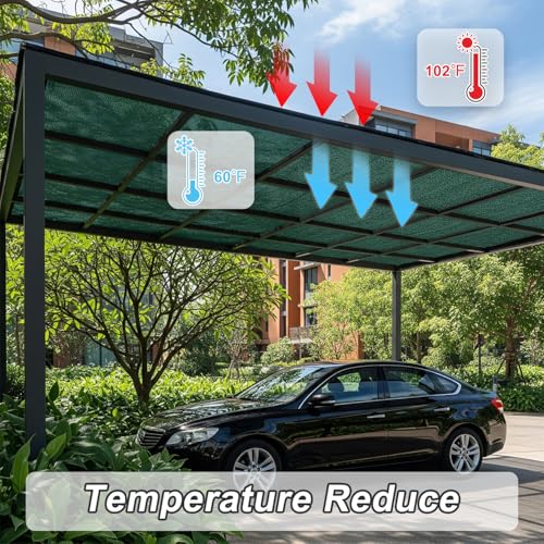 SUNNY GUARD Sun Shade Cloth, 6 x 12 FT Green HDPE Mesh | 85-95% Breathable shade cover creates a cooler space for plants, vegetables, greenhouses, patios, chicken coops, and kennels - color: 90 SHADE-GREEN, size: 6 FT x 12 FT