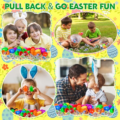 Seifar 48 Pack Prefilled Easter Eggs Pull Back Cars, Small Race Cars Racing Car for Easter Stuffing Egg Hunt Basket Stuffers Filler Surprise Party Favor Classroom Prize - style: F1