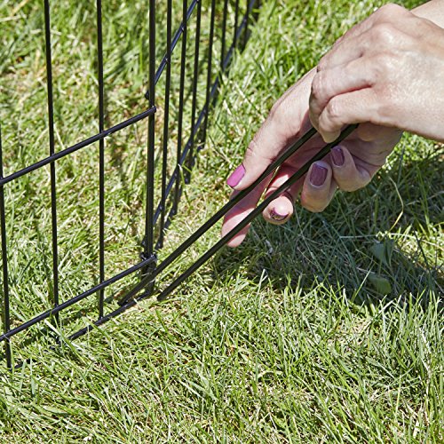 MidWest 30-Inch Exercise Pen, No Door, 16 Sq Ft Play Area | for Indoor and Outdoor Use, No Door Design for Maximum Security, Easy to Set Up, Foldable Playpen - color: Black No Door, size: 30" H
