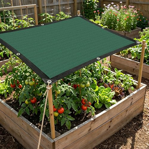80% Shade Cloth-Durable UV Blocking Mesh Tarp for Garden,Patio,Greenhouse & Chicken Coop-Sun Shade Cover with Grommets for Plants,Dog Kennel,Outdoor Use[Green 3×3FT] - size: 3x3FT