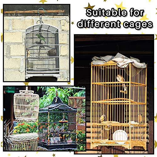 Shappy Large Bird Cage Cover, Bird Cage Seed Catcher, Adjustable Star Pattern Nylon Mesh Net for Parrot Parakeet Macaw Pet Supplies(White) - color: White