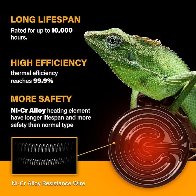 HealSmart Reptile Heat Lamp 150W Ceramic Heat Emitter, No Light Emitting Heat Bulbs for Amphibian Pet Brooder Coop Incubating Chicken, Lizard Bearded Dragon Turtle Snake Terrarium, 4-Pack - size: 150W, style: 4 Pack